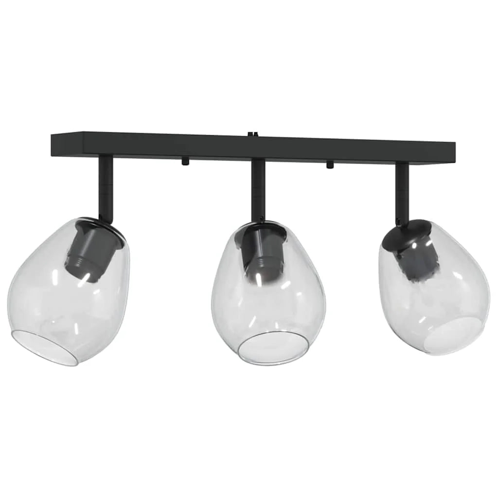 Faretto da soffitto moderno orientabile per interni 54 x 13 x 26 cm atmosfera accogliente vetro nero 02_0058435