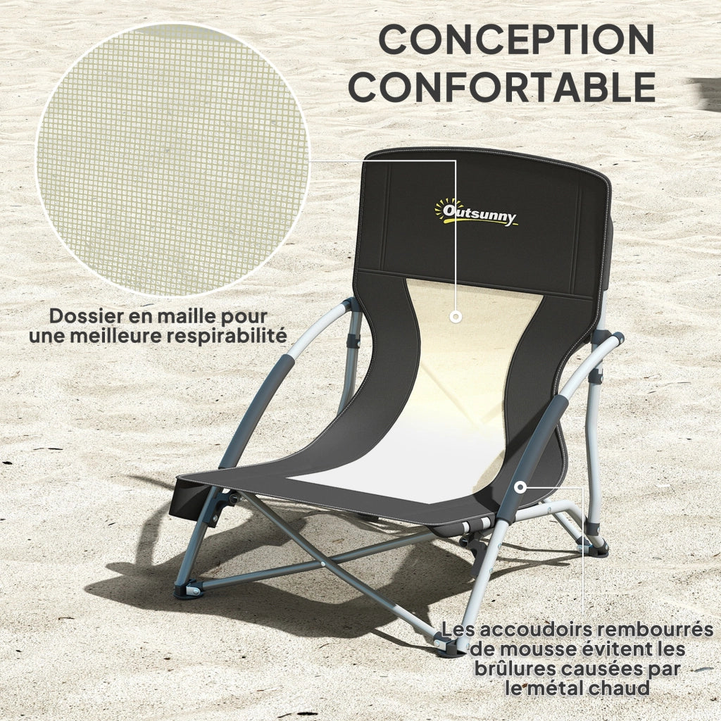 Sedia pieghevole da esterno con trasportino ¨C zephmum ¨C nero 58x55x62 cm