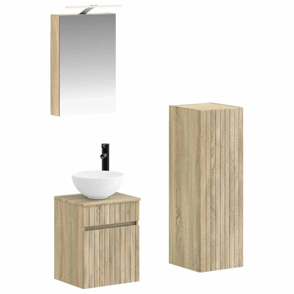 Set di mobili per il bagno 4 pcs Rovere Sonoma 3407457
