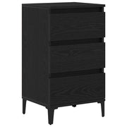 Comodino | Armadio da Notte | Mobiletto da notte Rovere Nero 45 x 35 x 44 cm Legno multistrato