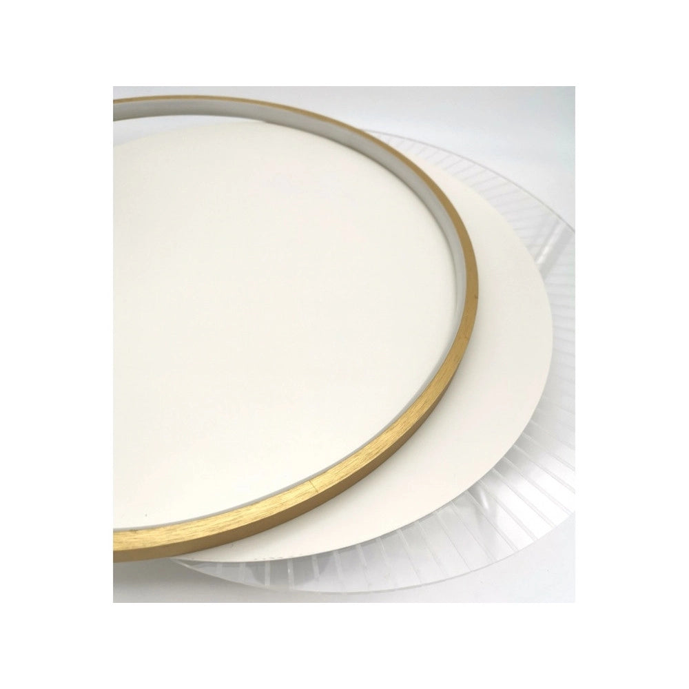 Trade Shop - Plafoniera Led 30 W Cerchio Oro Lampadario Da Soffitto Tondo Luce Naturale 70715 -