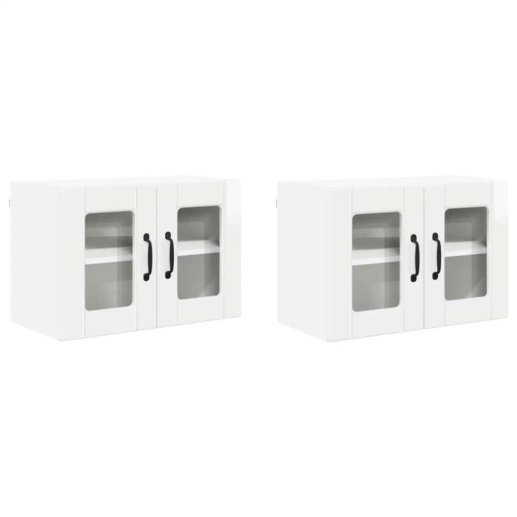 Mobile da cucina con porta 2 pz-Set di 2 Armadio da cucina Bianco Lucido 60 x 31 x 40 cm 440215