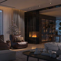 Camino a Vapore Elettrico da Incasso 80x50x40 cm Invapo U800 in Acciaio Nero