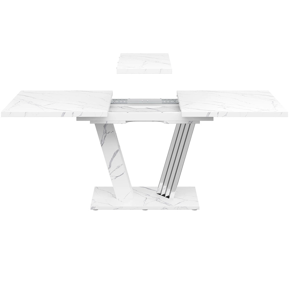 Tavolo allungabile in marmo - Xylo - 120-160x80x76 cm - Pi¨¨tement a farfalla
