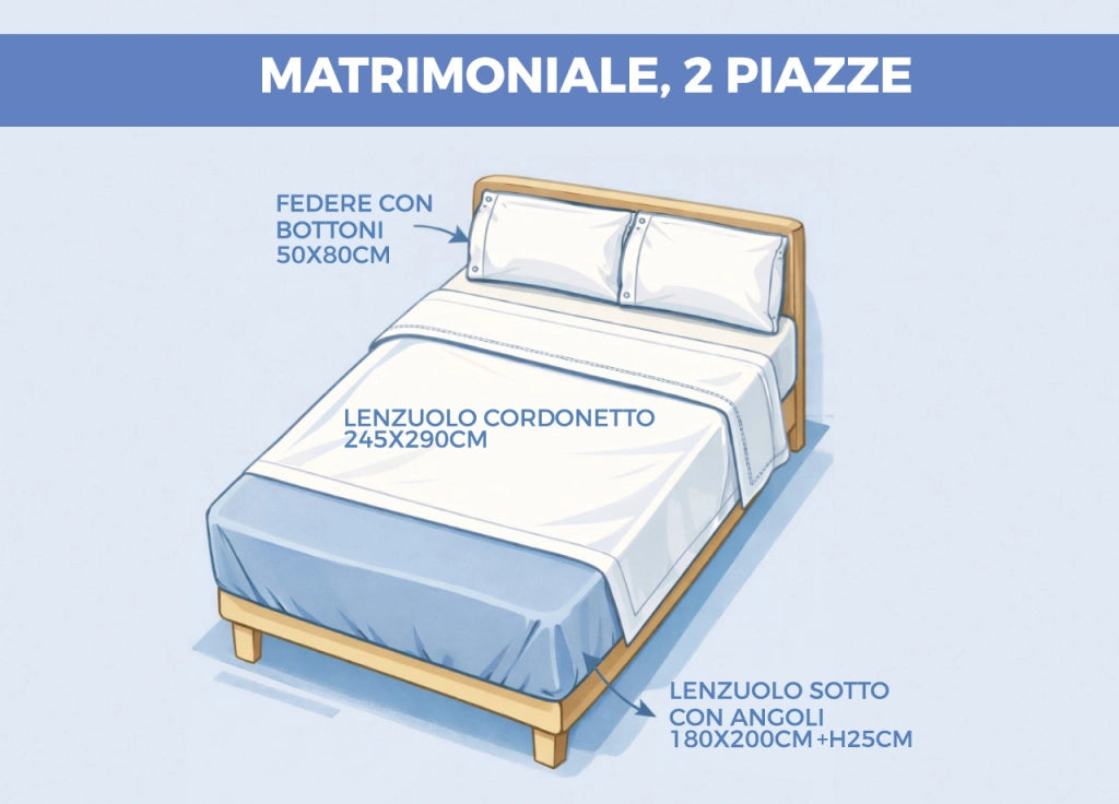 Completo Lenzuola Letto 100% Cotone Made In Italy Disegno Sambuco - Matrimoniale - Nocciola
