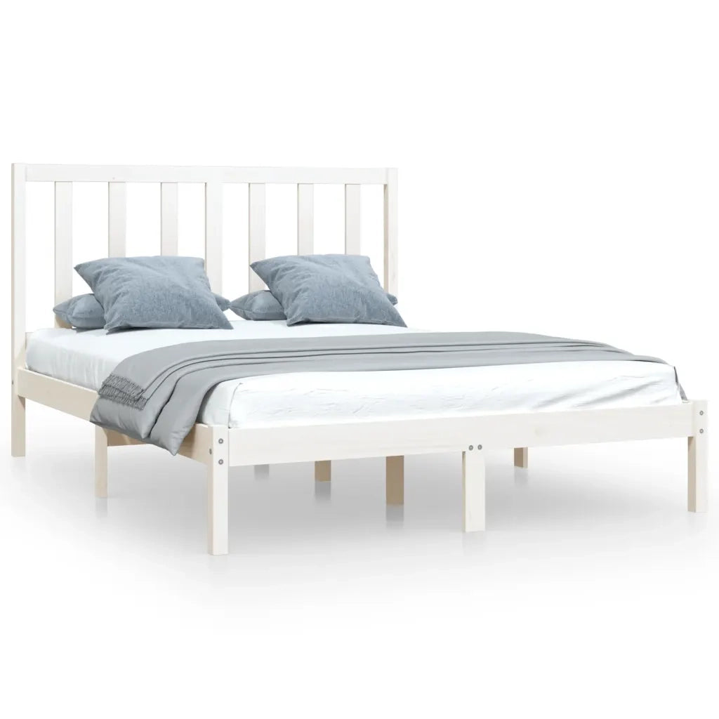 Giroletto-Struttura Letto Bianco in Legno Massello di Pino 140x200 cm 914072