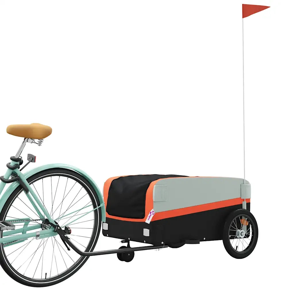 Rimorchio da Bici Nero e Arancione 45 kg in Ferro CFW5098634