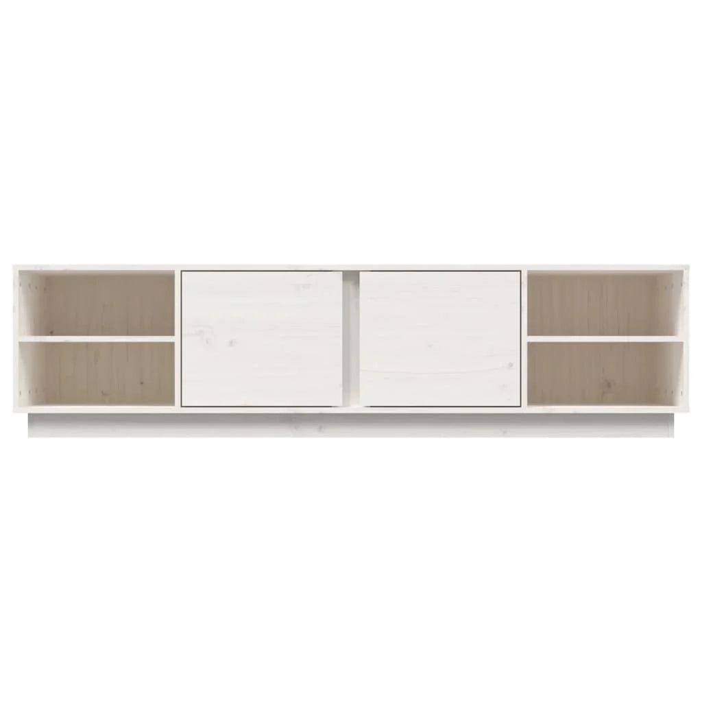 Mobile TV multimediale mensola TV credenza TV sala da pranzo soggiorno camera da letto 156 x 40 x 40 cm legno di pino massiccio bianco 02_0026044