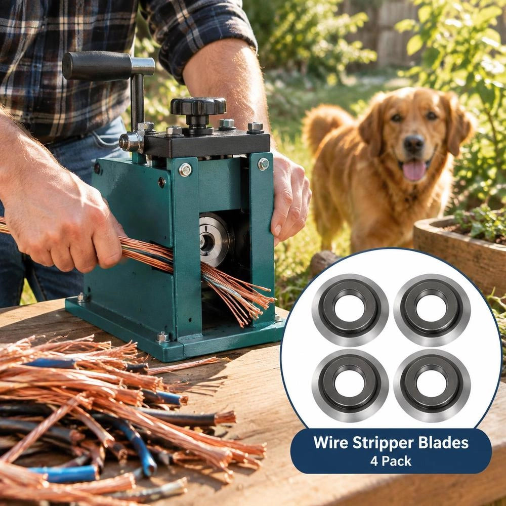 Wire Stripper Blades, 4 Blades Per Set; Cable Stripper Blades, 53 Mm Outer Diameter; Cable Stripping Tool Replacement Blades, 28 Mm Inner Diameter; Cable Stripper Blade Accessories