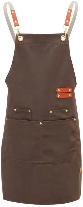 Schort unisex per lavoratori, 4 tasche, criniera incrociata, impermeabile