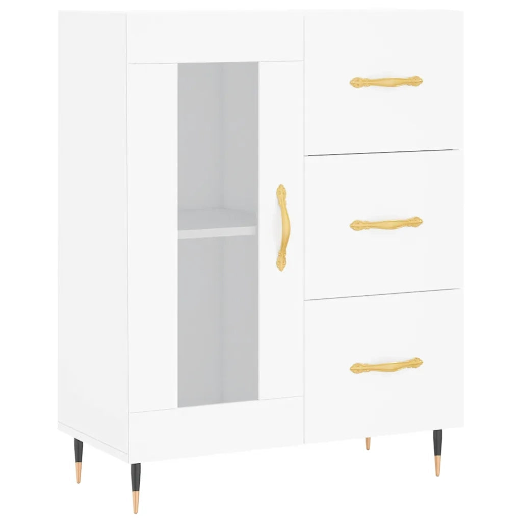 Credenza | Madia | Buffet da pranzo | Armadio da pranzo Bianca 69,5x34x180 cm in Legno Multistrato
