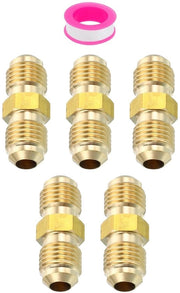 Connettori a flusso maschili a flare - 5 pezzi - connettori in rame - unione a vite - duratura - resistente alla corrosione - dimensioni precise 32 x 11 mm - connettori di tubo