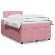 Giroletto a Molle con Materasso Rosa 120x200 cm in Velluto