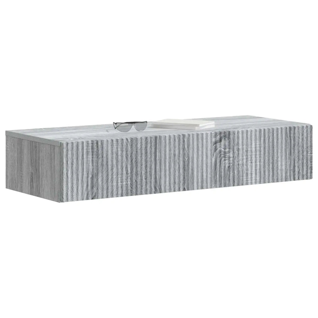Tavolino da Parete Laterale Grigio Sonoma 87,5 x 34,5 x 17 cm 898501