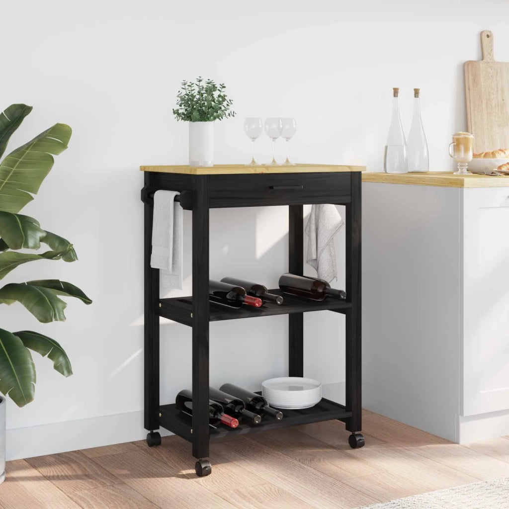 Carrello da Cucina MONZA Nero 60 x 40 x 88,5 cm CFW4228315