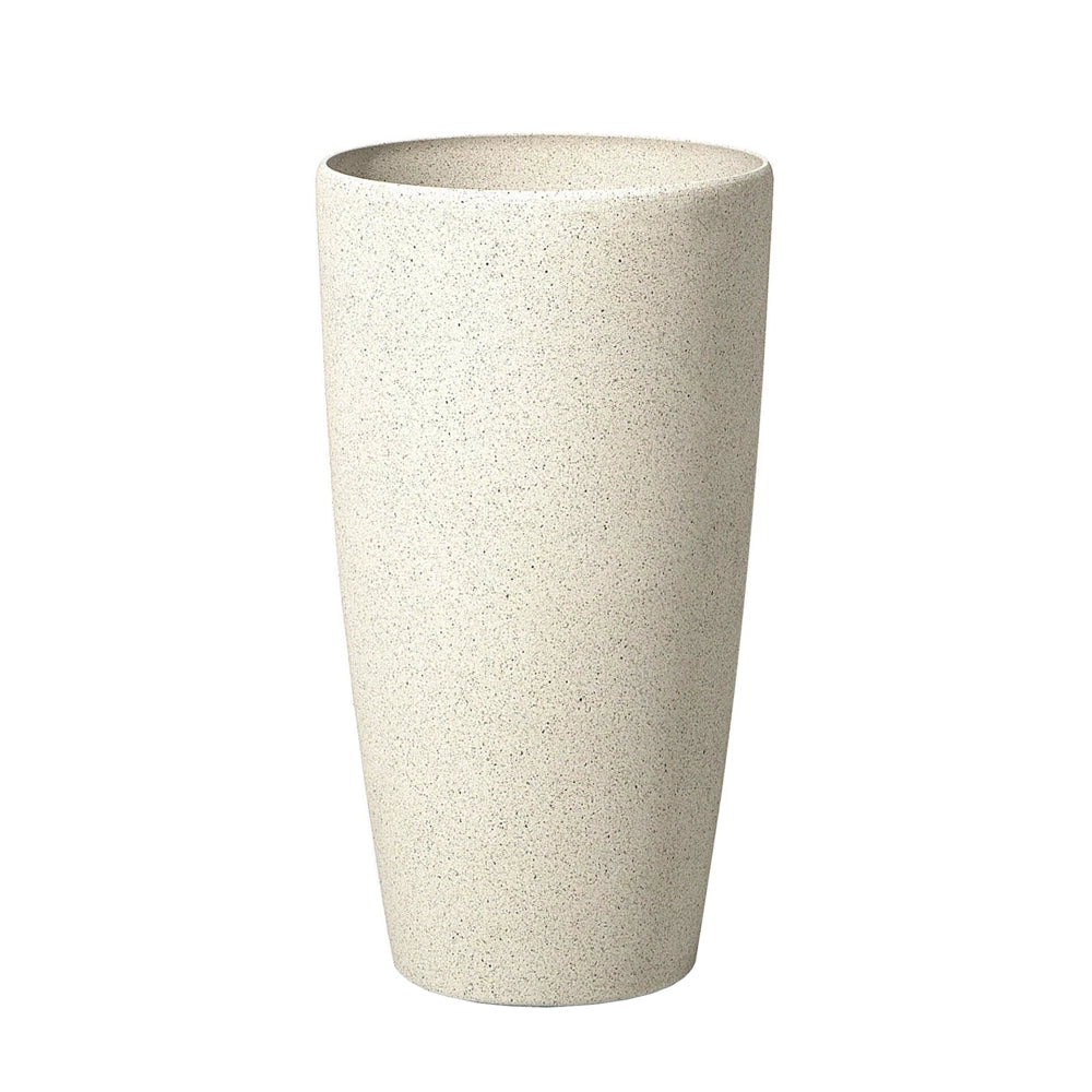 Set di 2 vasi polvere di pietra beige chiaro 31 cm coppia di fioriere accessori decorativi per interni e esterni moderni e minimalisti