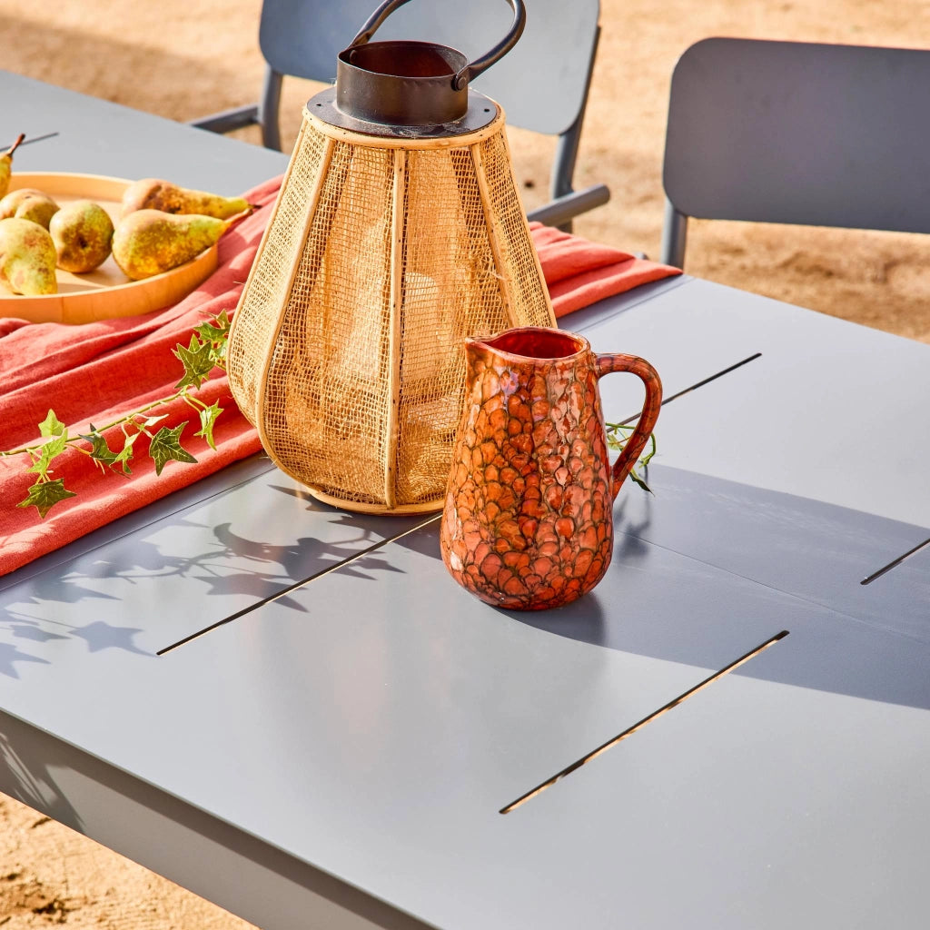 Set tavolo da giardino allungabile in alluminio e textilene con 8