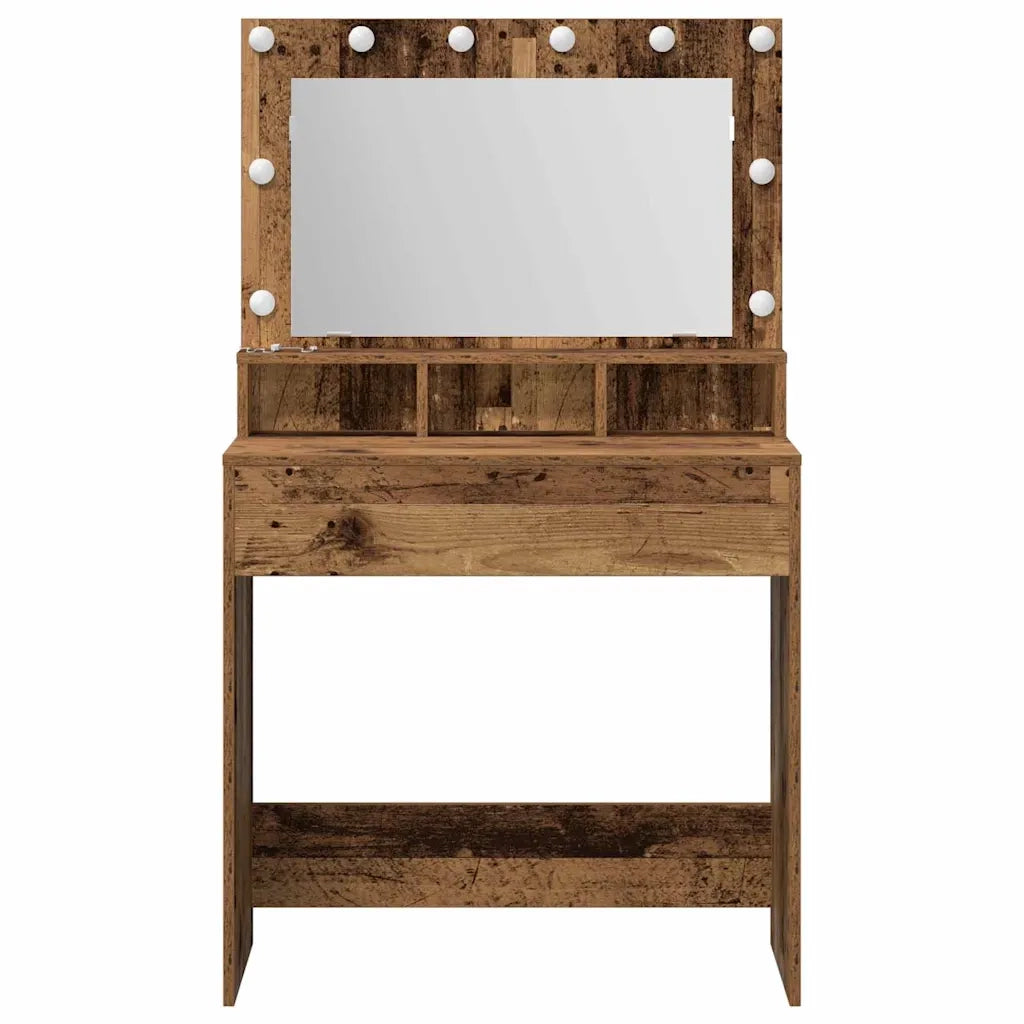 Tavolo da Trucco con specchio Legno vecchio 75,5 x 41 x 135 cm 865116