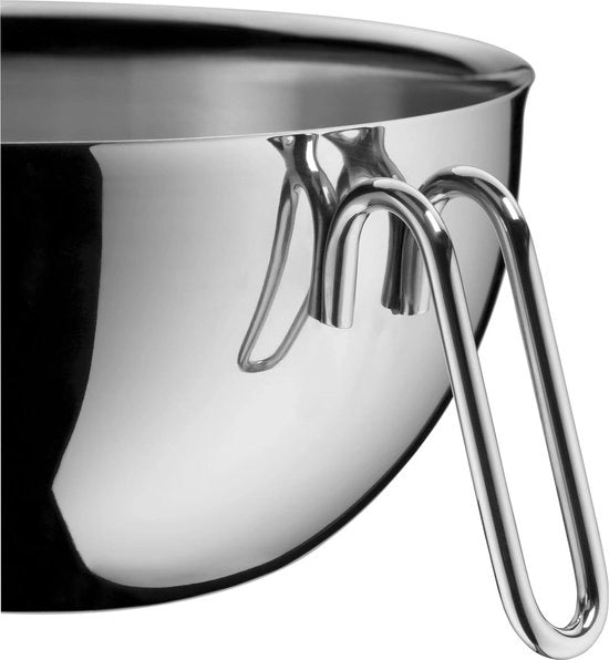 Bowl da cucina a 1,25 l, contenitore 20 cm, acciaio inossidabile Cromargan lucidato, lavabile in lavastoviglie, ripiegabile, apri cassetti De Store