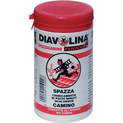 ANTIFULIGGINE SPAZZACAMINO POLVERE DIAVOLINA FUOCO - GR 270- 12 pezzi