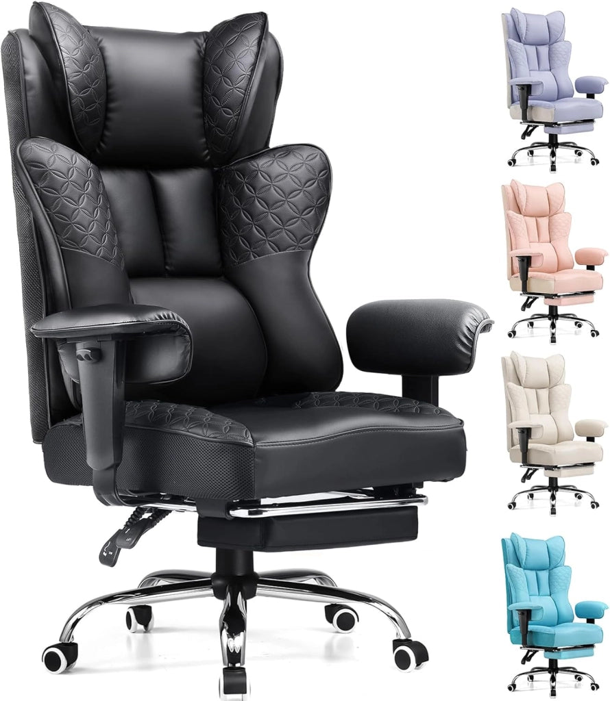 Sedia da ufficio, ergonomica, da gioco, girevole, supporto lombare regolabile, per proteggere la schiena, con braccioli di collegamento, ruote mute bianca
