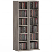 Armadio per CD e DVD ¨C zephmum ¨C 2 colonne, 12 compartimenti, 21x23x89 cm, grigio