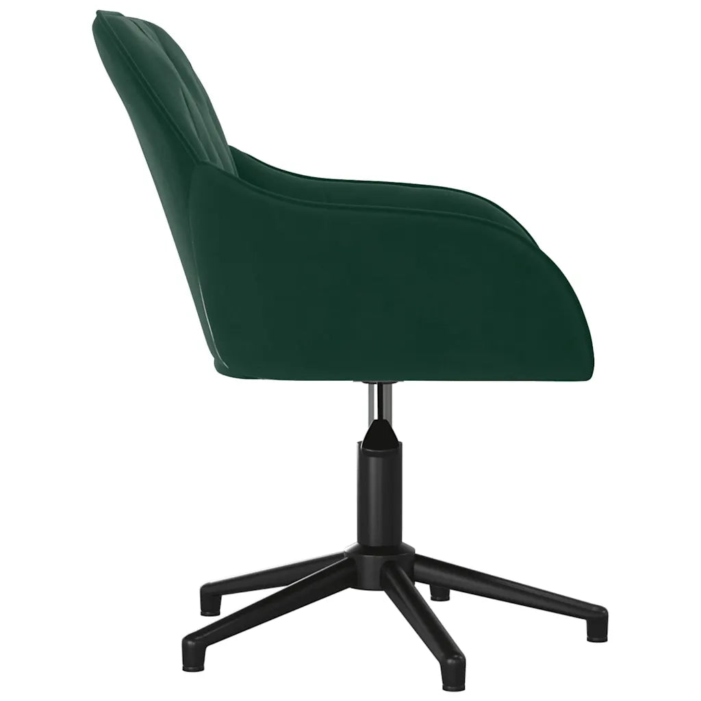 Sedia da Ufficio Girevole Verde Scuro in Velluto 344858