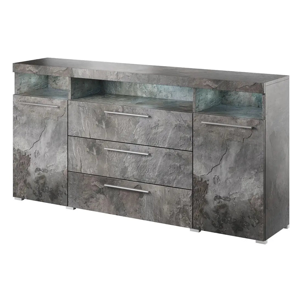 Buffet 180cm per soggiorno colore grigio effetto ardesia collezione BOMBAY