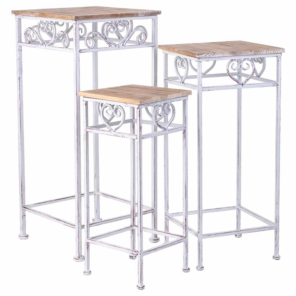 Set portavasi per fiori 3 pezzi beige, 32x32x71h cm