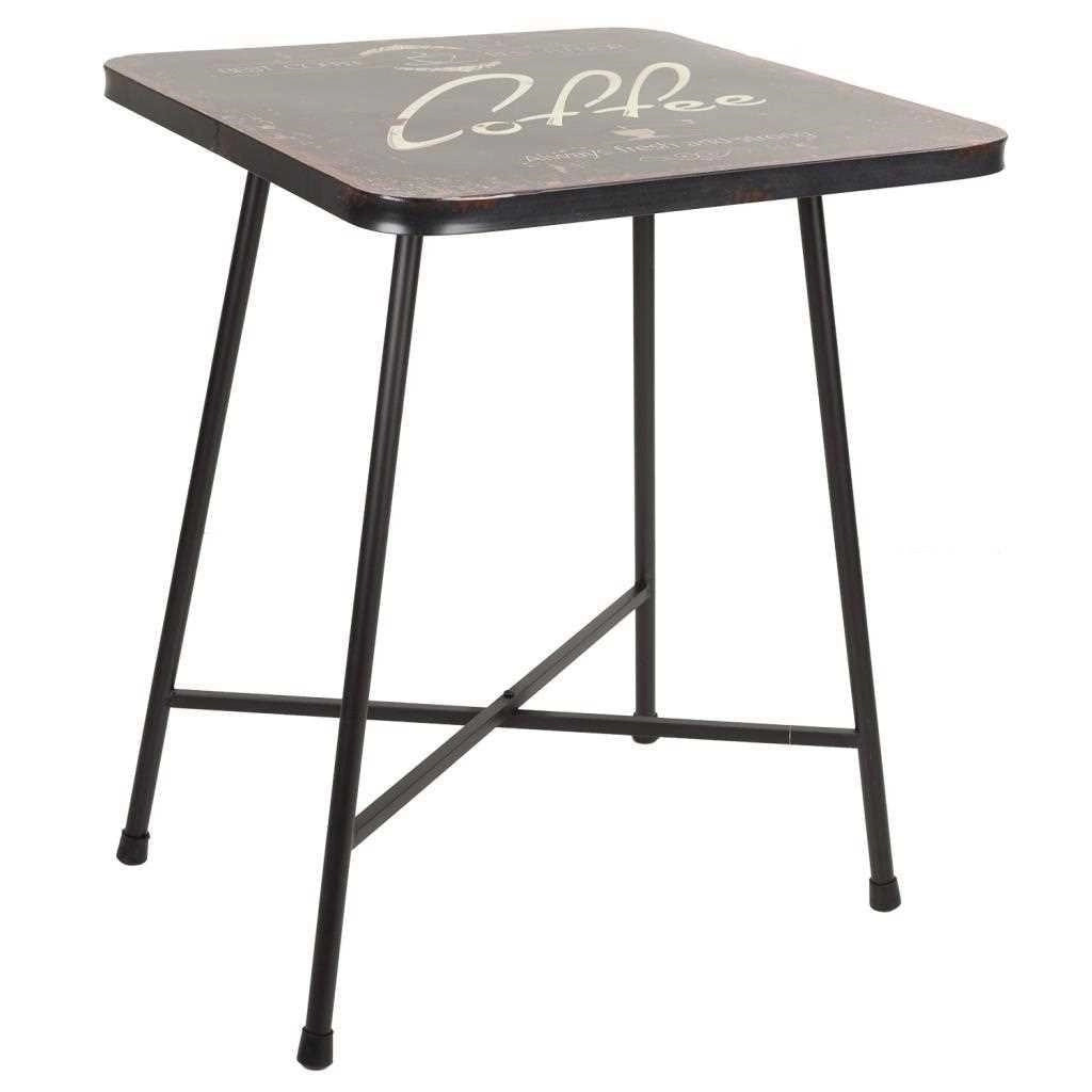 Tavolo quadrato in metallo nero 60x60x77h