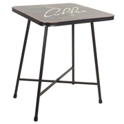 Tavolo quadrato in metallo nero 60x60x77h