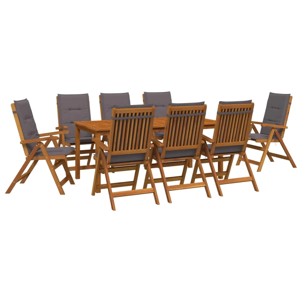 Set da pranzo da giardino da 9 pezzi 9 pz Naturale 3434627