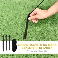 Babbo Natale Gonfiabile con Capretta e Luci LED Integrate per Esterno 135x85x180cm