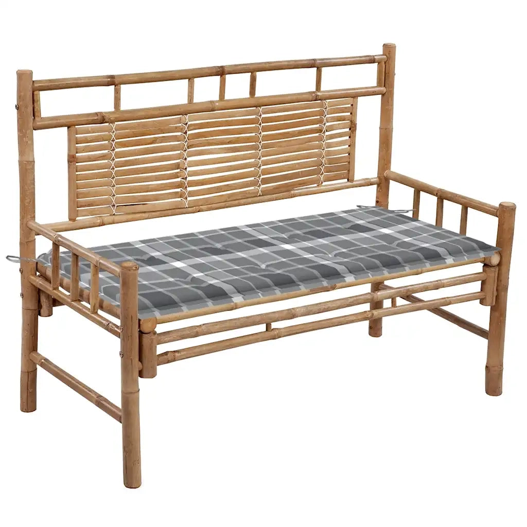 Panca da Giardino con Cuscino 120 cm in BambÃ¹