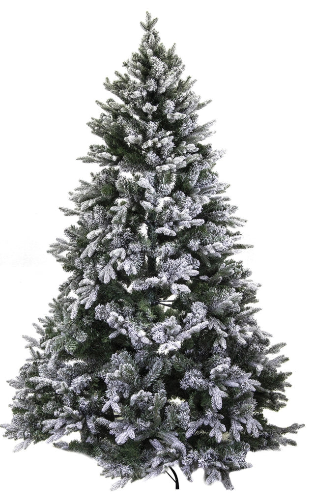 Albero di Natale Artificiale innevato 994 rami cm Ø122xh180 monte Cristallo verde