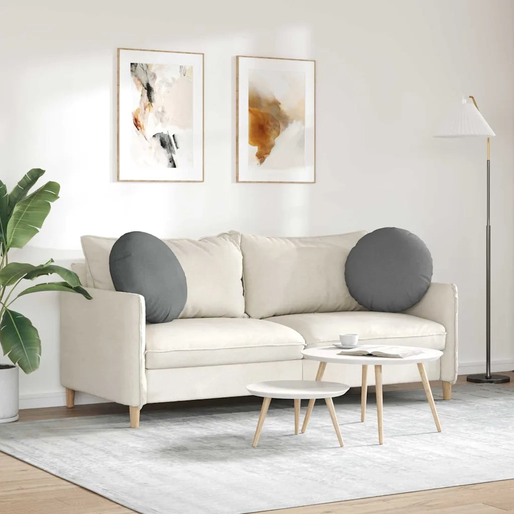 Cuscini per Seduta 2 pcs Grigio scuro Ø50 x 19 cm Tessuto