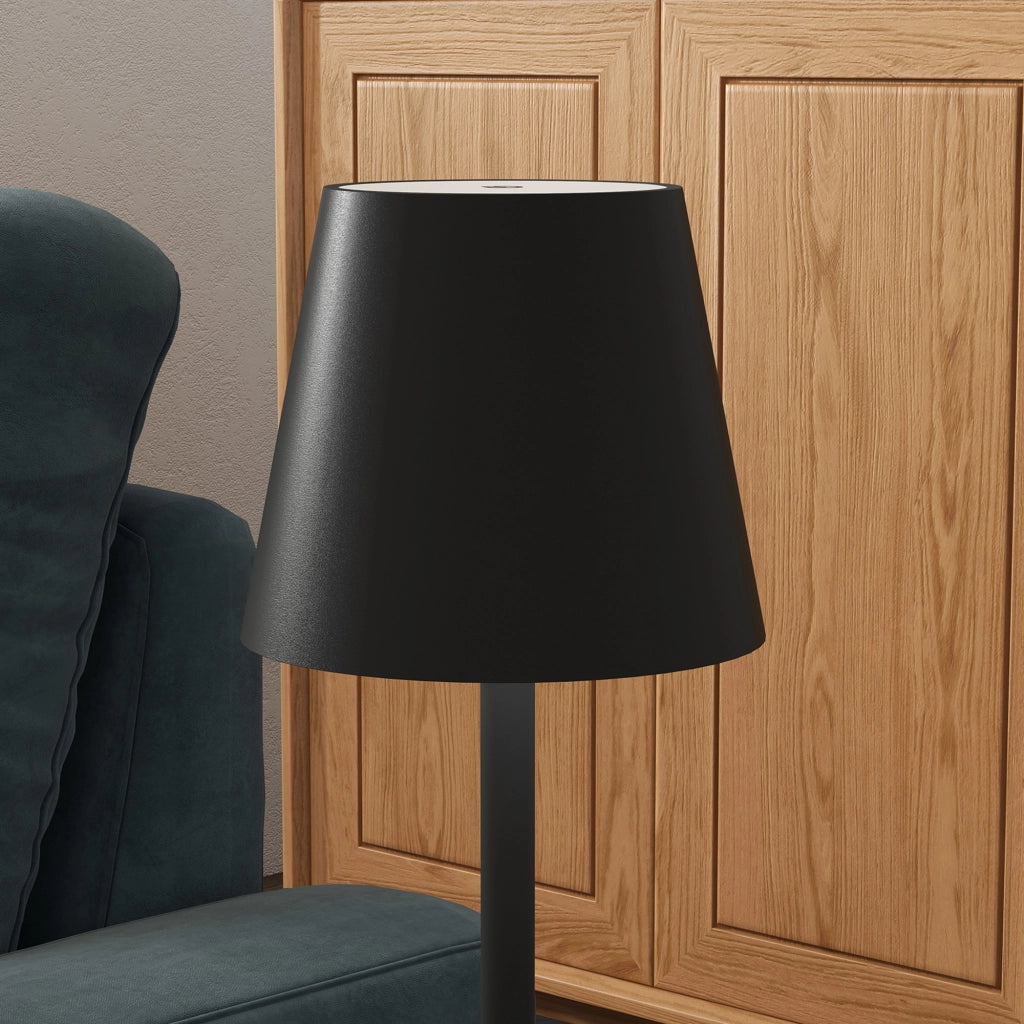Lampada da Comodino LED Ricaricabile ¨C Zephmum ¨C Nero ?11,2x36,5 cm