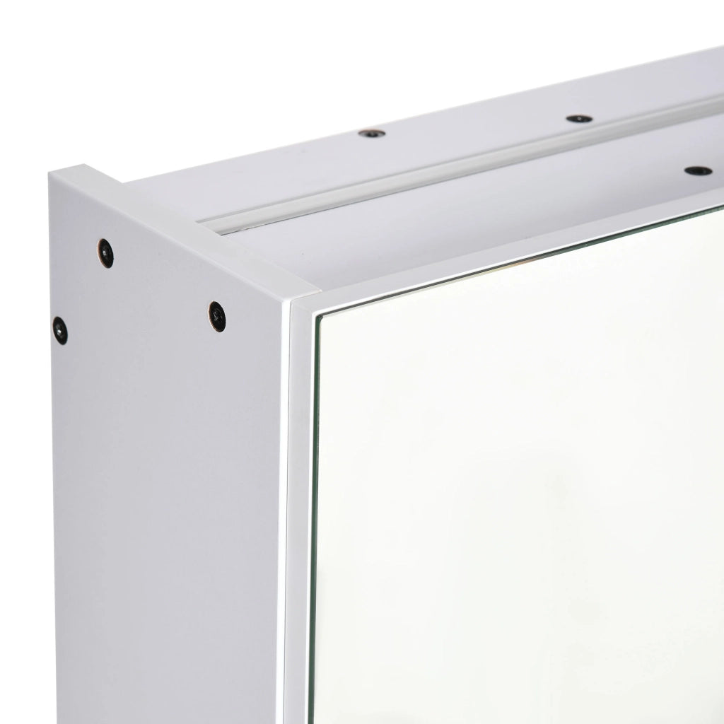 Armadietto Bagno con Specchio Luci LED e Ripiani Regolabili ¨C zephmum ¨C Bianco 90x15x75 cm