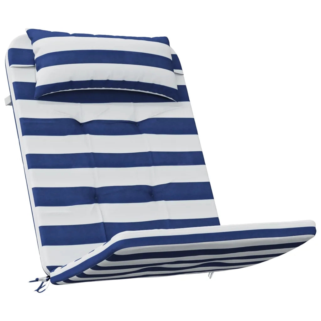 Cuscini Sedia Adirondack 2pz Strisce Bianche Blu Tessuto Oxford 361845