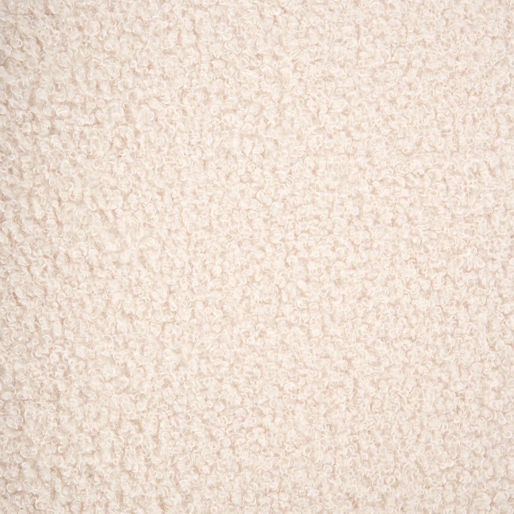 Set di 2 sedie da pranzo marrone e beige chiaro con struttura in legno di gomma bouclé e seduta e schienale imbottiti