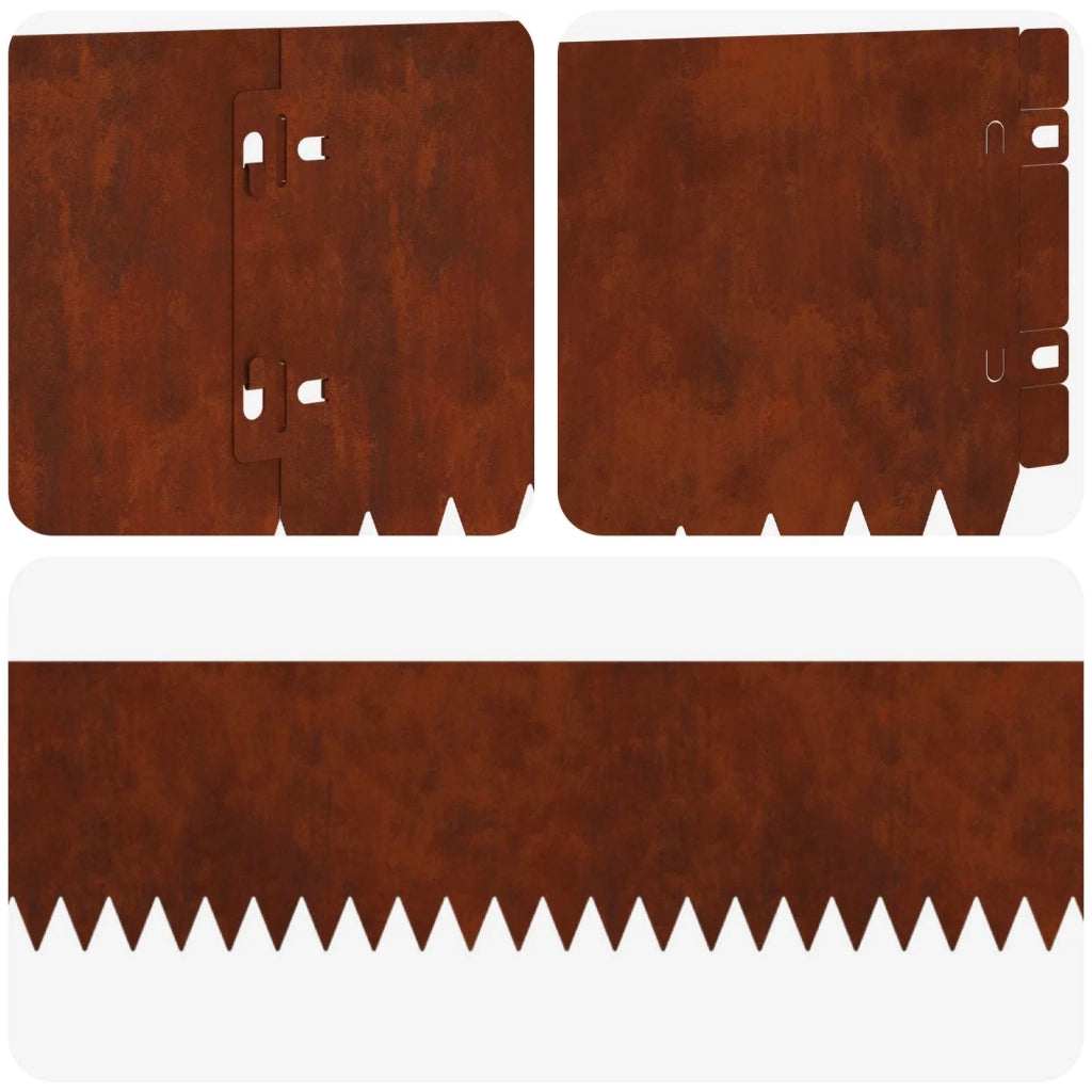 Bordura per Prato 10 pcs 103 x 15 cm Acciaio Ruggine 8008466