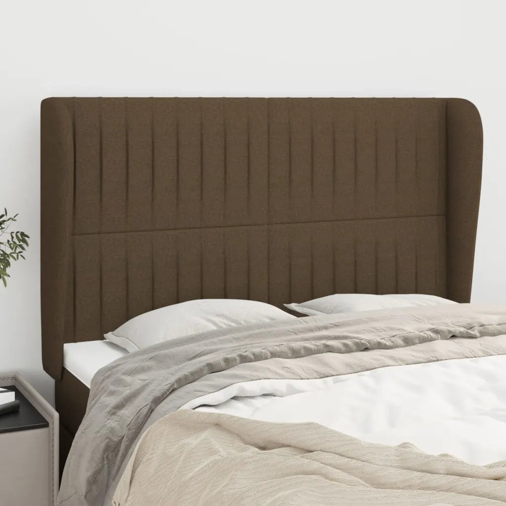 Testiera ad Orecchio-Testata con Orecchie MarroneScuro147 x 23 x 118/128cm inTessuto 211180