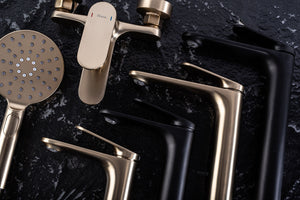 Rubinetto Da Lavabo Rea Marco Brush Gold Low