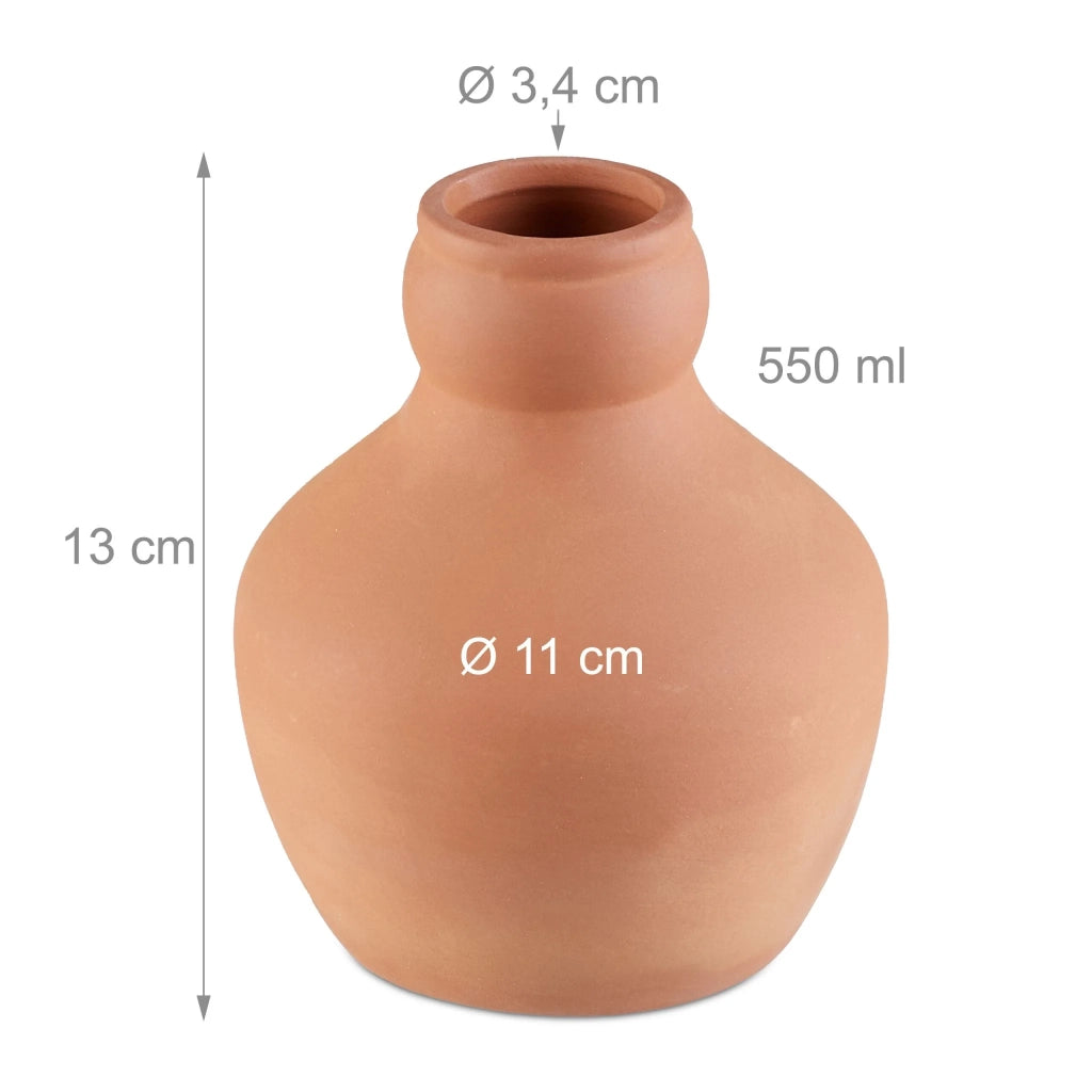 Set di 3 ollas di irrigazione in argilla per irrigazione sotterranea piante da giardino 550 ml terracotta marrone 13_0016528