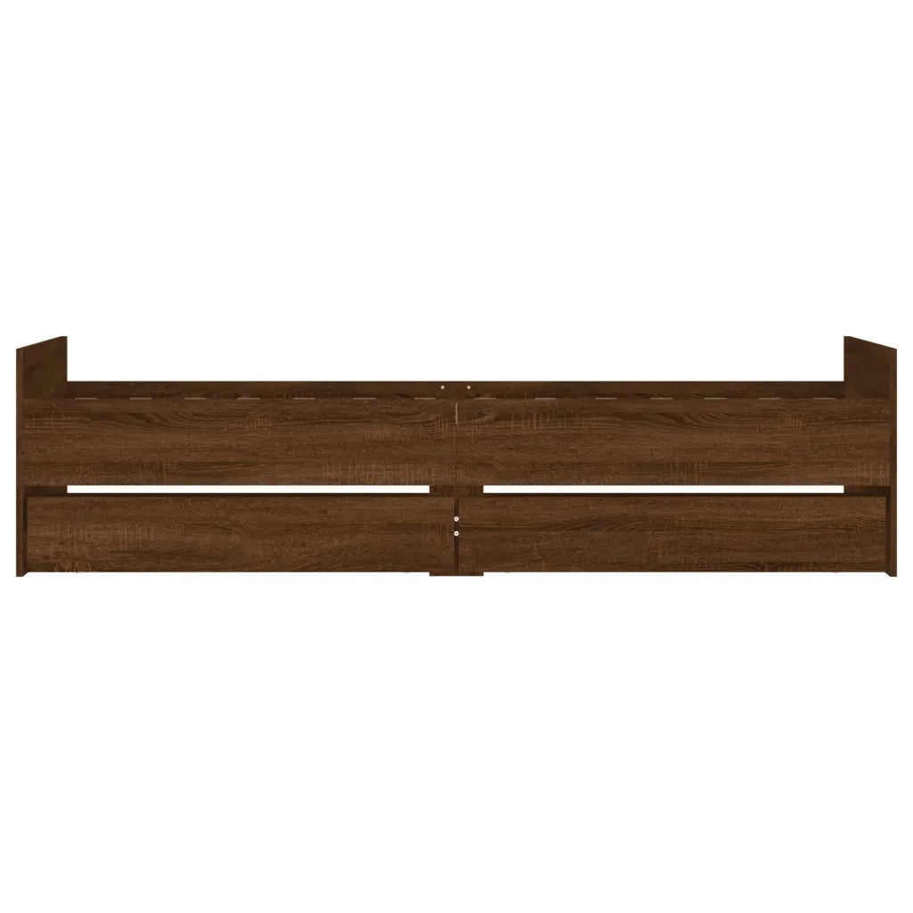 Letto singolo | Letto per adulti | Giroletto con Cassetti Rovere Marrone 75x190 cm Small Single