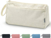 Etui per ragazze e adolescenti in stoffa corduroy, etui per scuola | Ufficio (beige)
