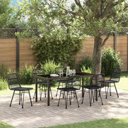 Set da Pranzo per Giardino 7 pcs Nero