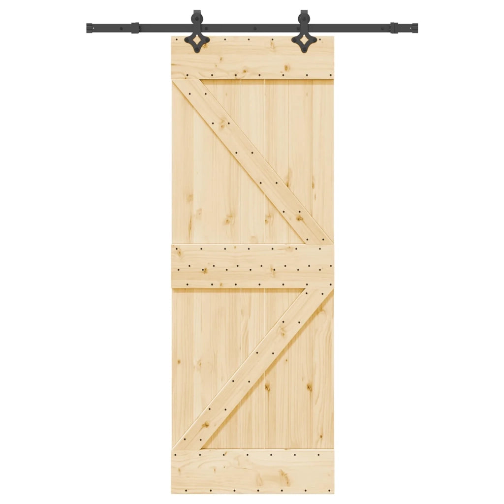 Porta scorrevole NARVIK Naturale e Nero 70 x 210 cm (152,5 cm)