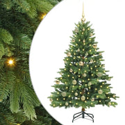Albero di Natale | Decorazioni natalizie artificiale con 150 LED Verde 150 cm PE e PVC