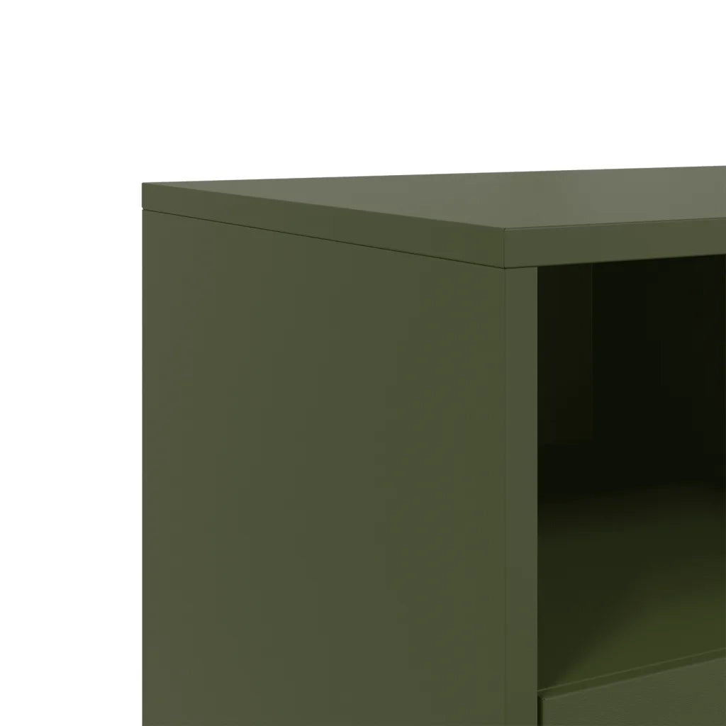 Mobile TV Verde Oliva 68x39x60,5 cm in Acciaio 846552